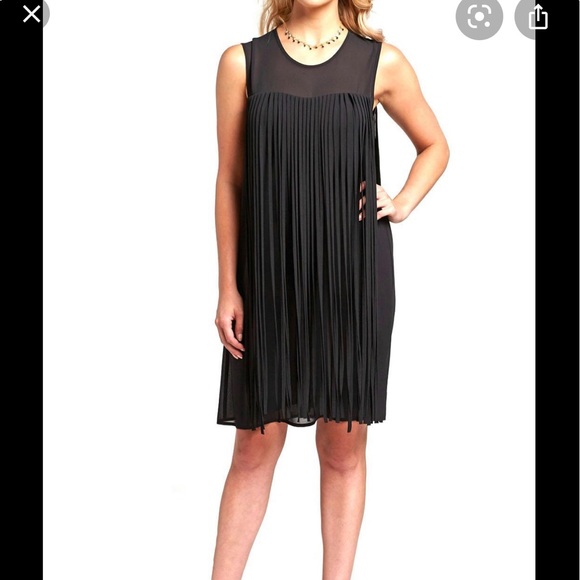 cartise Dresses & Skirts - Cartise black fringe dress